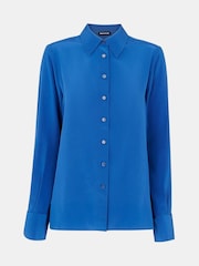 Whistles Blue Ultimate Silk Shirt - Image 5 of 5