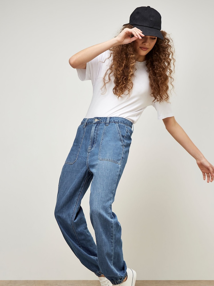 Apricot Blue Lia Denim Joggers - Image 2 of 5