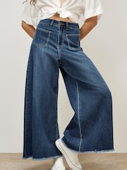 Apricot Blue Giana 2 Pocket Super Palazzo Jeans - Image 1 of 5
