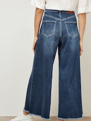 Apricot Blue Giana 2 Pocket Super Palazzo Jeans - Image 4 of 5