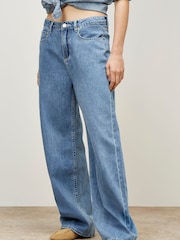 Apricot Blue Elisa Wider Straight 100% Cotton Jeans - Image 1 of 5