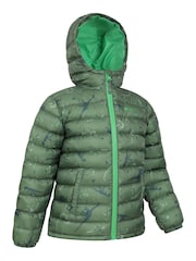 Mountain Warehouse Dark Green Seasons Kids Printed Water-Resistant Padded Jacket - Image 2 of 5