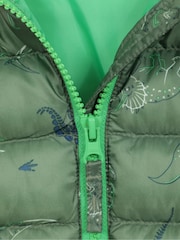 Mountain Warehouse Dark Green Seasons Kids Printed Water-Resistant Padded Jacket - Image 5 of 5