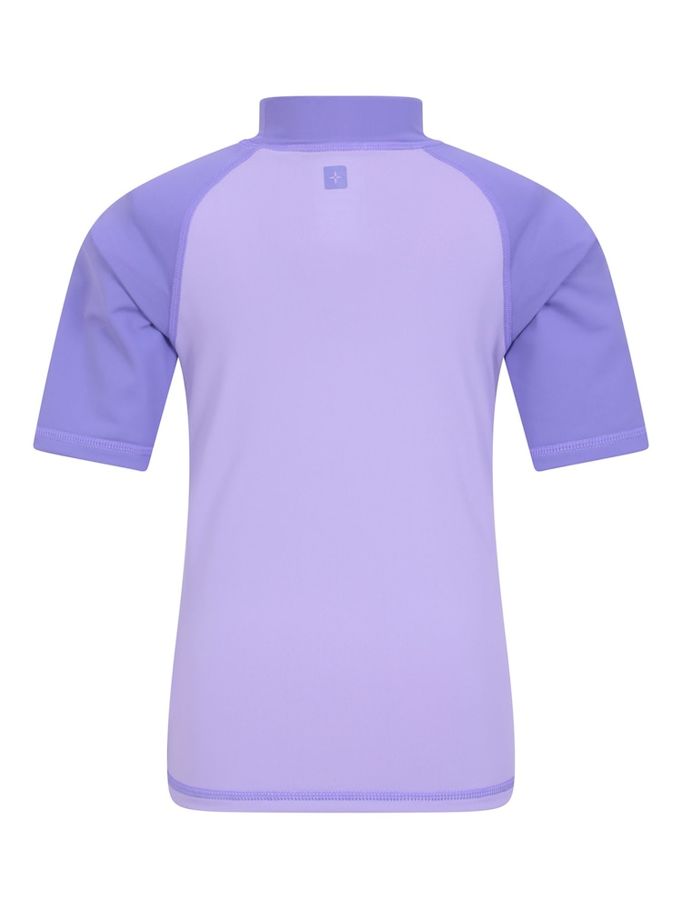 Mountain Warehouse Purple Kids Short Sleeved Rash Vest - Image 3 of 5