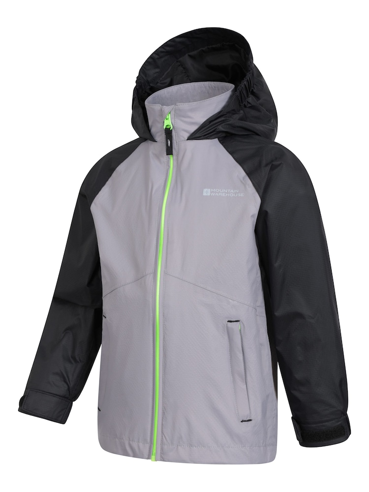 Mountain Warehouse Grey Torrent II Kids Waterproof Jacket - Image 3 of 6