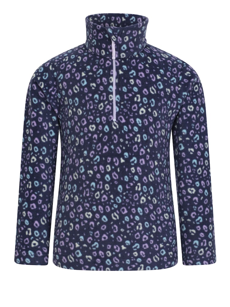 Mountain Warehouse Blue Endeavour Kids Printed Half Zip Fleece - Image 1 of 5 Mountain Warehouse Blue Endeavour Kids Printed Half Zip Fleece - Image 1 of 5