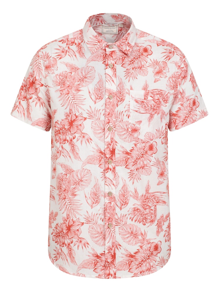 Mountain Warehouse Orange 100% Cotton Tropical Printed Mens Short Sleeved Shirt - Image 1 of 5
