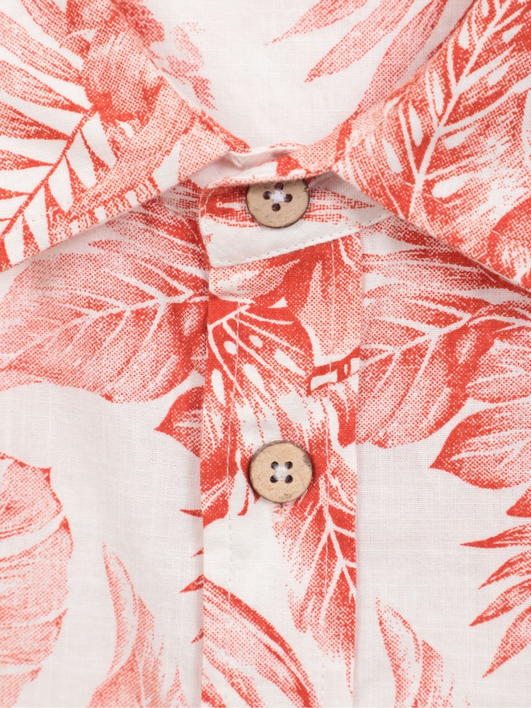 Mountain Warehouse Orange 100% Cotton Tropical Printed Mens Short Sleeved Shirt - Image 5 of 5