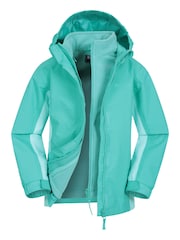 Mountain Warehouse Blue Lightning 3 in 1 Kids Waterproof Jacket - Image 1 of 7