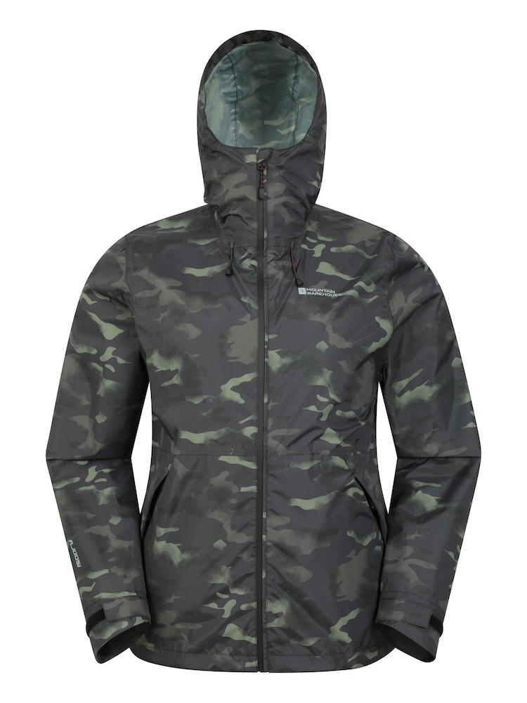 Mountain Warehouse Green Mens Swerve Waterproof Printed Windbreaker - Image 1 of 6