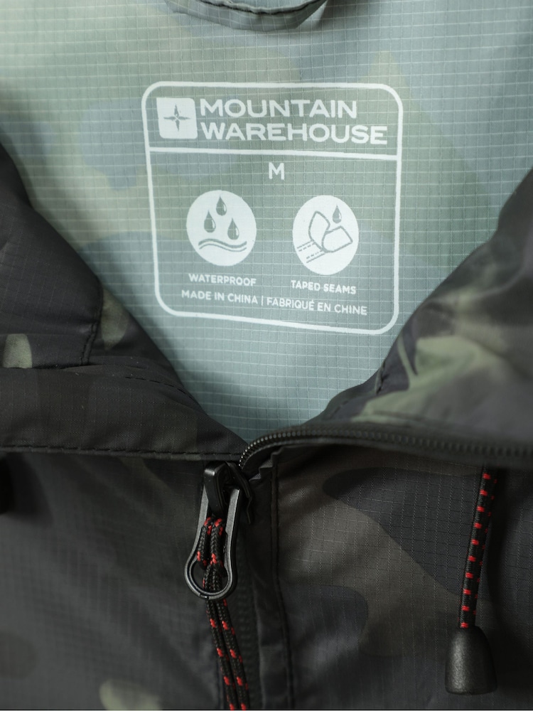 Mountain Warehouse Green Mens Swerve Waterproof Printed Windbreaker - Image 6 of 6