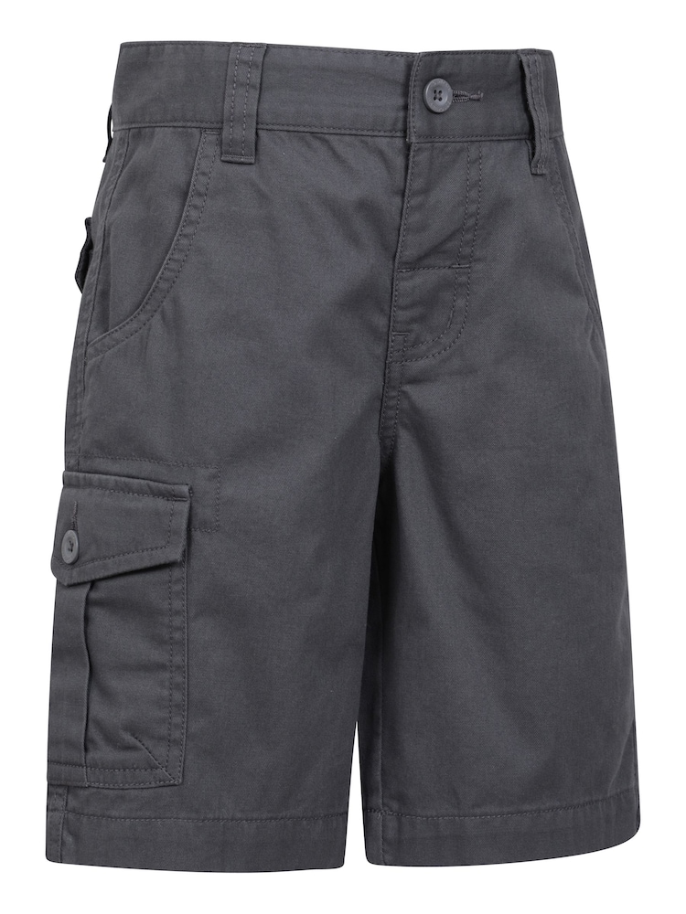Mountain Warehouse Grey Kids 100% Cotton Cargo Shorts - Image 2 of 7 Mountain Warehouse Grey Kids 100% Cotton Cargo Shorts - Image 2 of 7