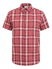 Mountain Warehouse Berry Red 100% Cotton Holiday Mens Short Sleeve Shirt - Image 1 of 6