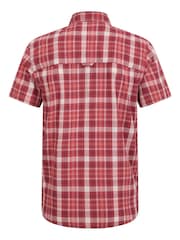 Mountain Warehouse Berry Red 100% Cotton Holiday Mens Short Sleeve Shirt - Image 2 of 6
