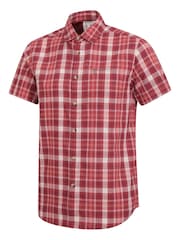 Mountain Warehouse Berry Red 100% Cotton Holiday Mens Short Sleeve Shirt - Image 4 of 6