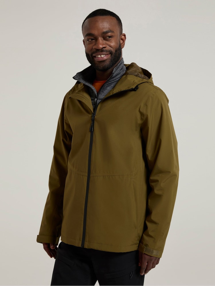 Mountain Warehouse Green Mens Covert Lightweight, Waterproof Coat Jacket - Image 1 of 9