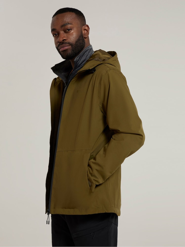 Mountain Warehouse Green Mens Covert Lightweight, Waterproof Coat Jacket - Image 2 of 9