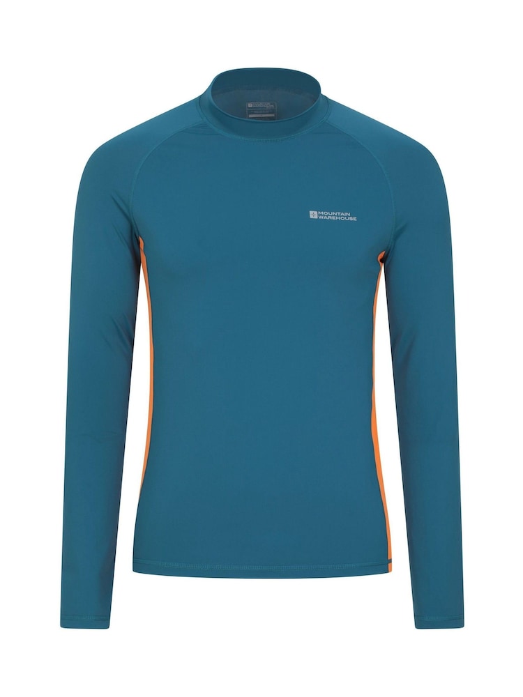 Mountain Warehouse Sky Blue Mens Long Sleeve Rash Vest - Image 1 of 4