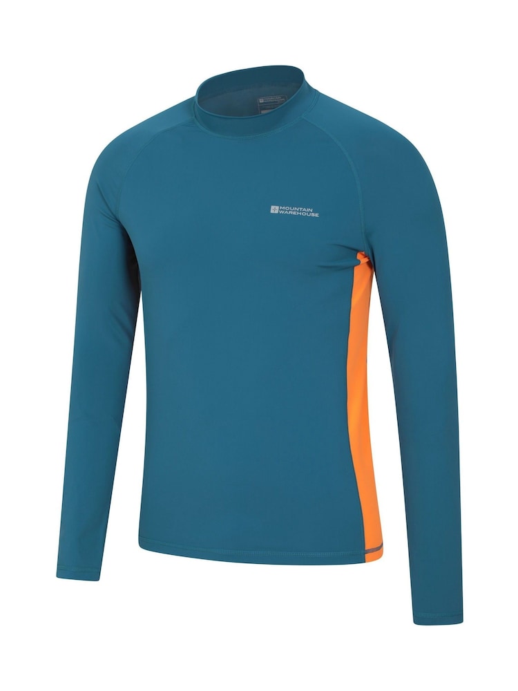 Mountain Warehouse Sky Blue Mens Long Sleeve Rash Vest - Image 3 of 4