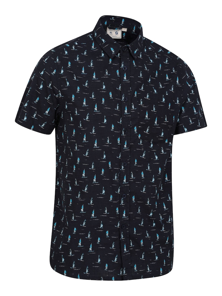 Mountain Warehouse Light Blue Mens Preston Illustration 100% Cotton Shirt - Image 2 of 5