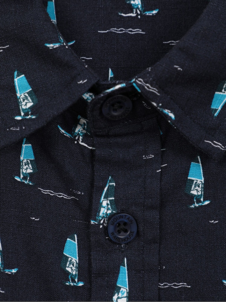 Mountain Warehouse Light Blue Mens Preston Illustration 100% Cotton Shirt - Image 5 of 5