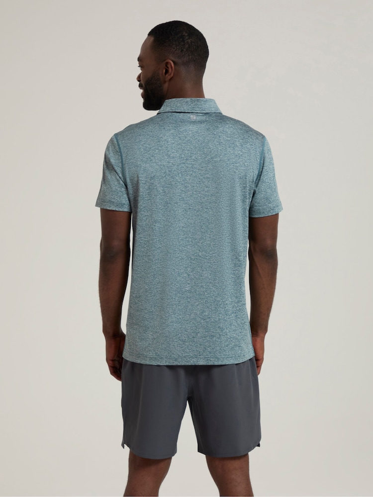 Mountain Warehouse Blue Mens Deuce Iso Cool Breathable UV Polo Shirt - Image 3 of 4