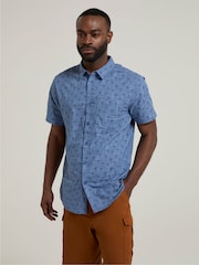 Mountain Warehouse Blue 100% Organic Cotton Preston Illustration Mens Shirt - Image 3 of 9