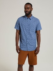 Mountain Warehouse Blue 100% Organic Cotton Preston Illustration Mens Shirt - Image 4 of 9