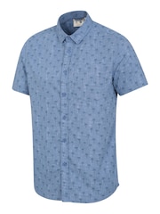 Mountain Warehouse Blue 100% Organic Cotton Preston Illustration Mens Shirt - Image 7 of 9