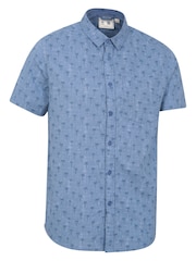 Mountain Warehouse Blue 100% Organic Cotton Preston Illustration Mens Shirt - Image 8 of 9