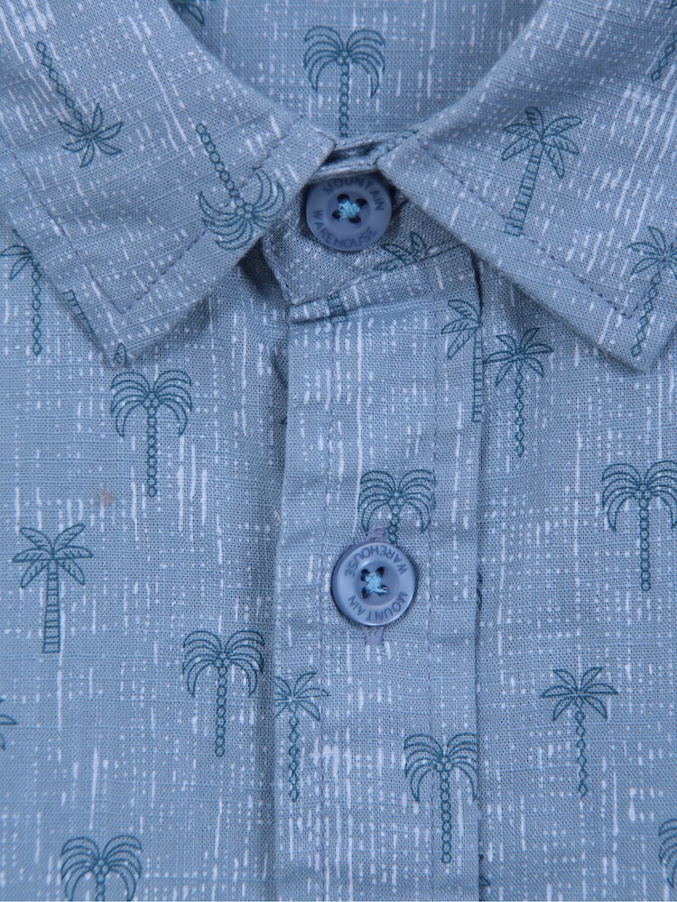 Mountain Warehouse Blue 100% Organic Cotton Preston Illustration Mens Shirt - Image 9 of 9