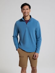 Mountain Warehouse Aqua Blue Mens Camber II Half Zip Quick Drying Fleece - Image 1 of 9