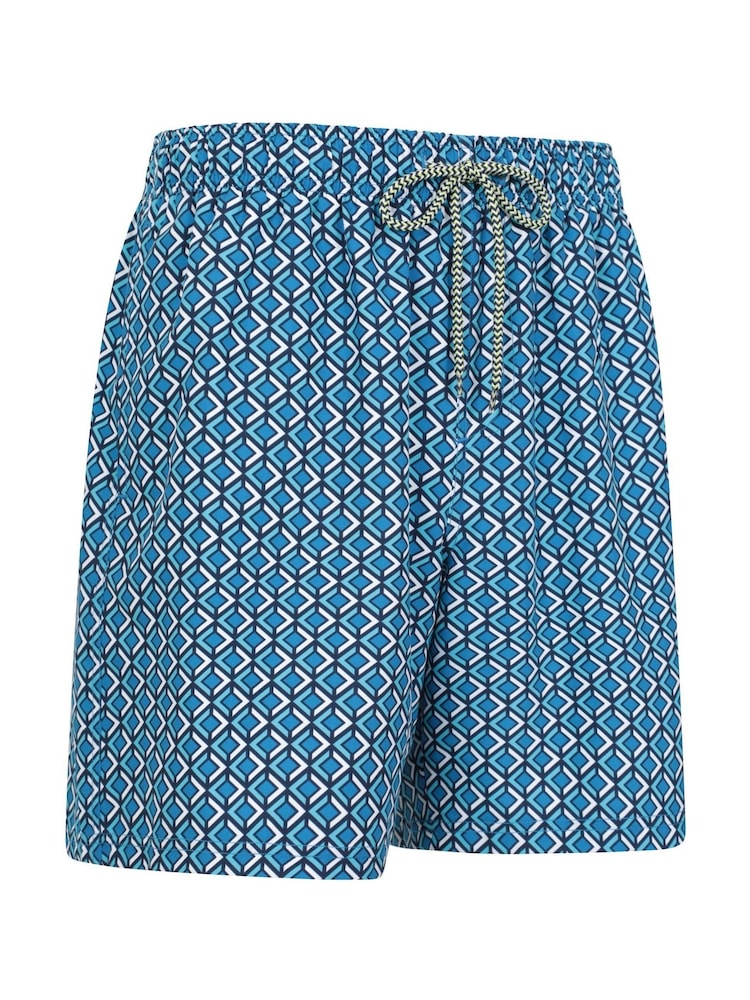 Mountain Warehouse Blue Ground Mens Aruba Printed Quick Drying Swimshorts with UV Max Protection - Image 2 of 6