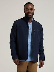 Mountain Warehouse Blue Mens Grasmere Showerproof Softshell Coats - Image 1 of 4