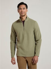 Mountain Warehouse Jade Green Mens Camber II Half Zip Quick Drying Fleece - Image 1 of 9
