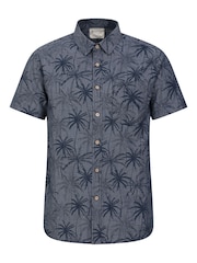 Mountain Warehouse Blue Mens Tropical Printed Short Sleeved 100% Cotton Shirt - Image 1 of 5