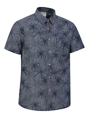 Mountain Warehouse Blue Mens Tropical Printed Short Sleeved 100% Cotton Shirt - Image 2 of 5