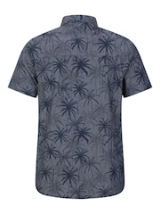 Mountain Warehouse Blue Mens Tropical Printed Short Sleeved 100% Cotton Shirt - Image 3 of 5