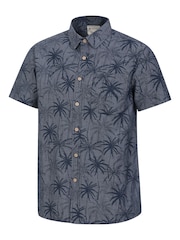 Mountain Warehouse Blue Mens Tropical Printed Short Sleeved 100% Cotton Shirt - Image 4 of 5
