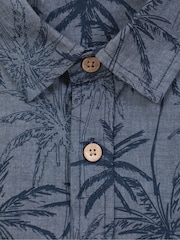 Mountain Warehouse Blue Mens Tropical Printed Short Sleeved 100% Cotton Shirt - Image 5 of 5