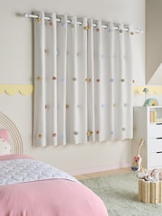 Scandi Pom Eyelet Blackout Curtains - Image 2 of 5
