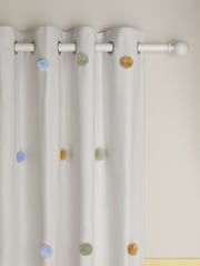 Scandi Pom Eyelet Blackout Curtains - Image 4 of 5