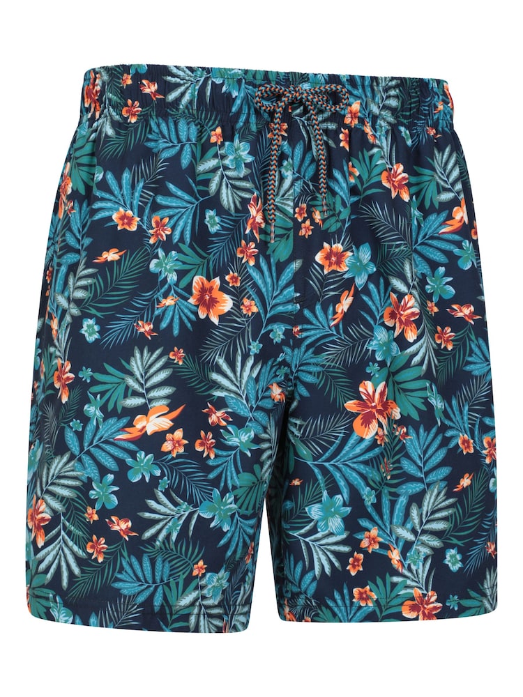 Mountain Warehouse Mid Blue Mens Aruba Printed Quick Drying Swimshorts with UV Max Protection - Image 2 of 6