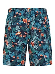 Mountain Warehouse Mid Blue Mens Aruba Printed Quick Drying Swimshorts with UV Max Protection - Image 3 of 6