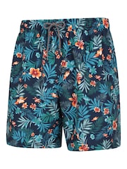 Mountain Warehouse Mid Blue Mens Aruba Printed Quick Drying Swimshorts with UV Max Protection - Image 4 of 6