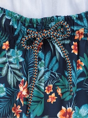 Mountain Warehouse Mid Blue Mens Aruba Printed Quick Drying Swimshorts with UV Max Protection - Image 6 of 6