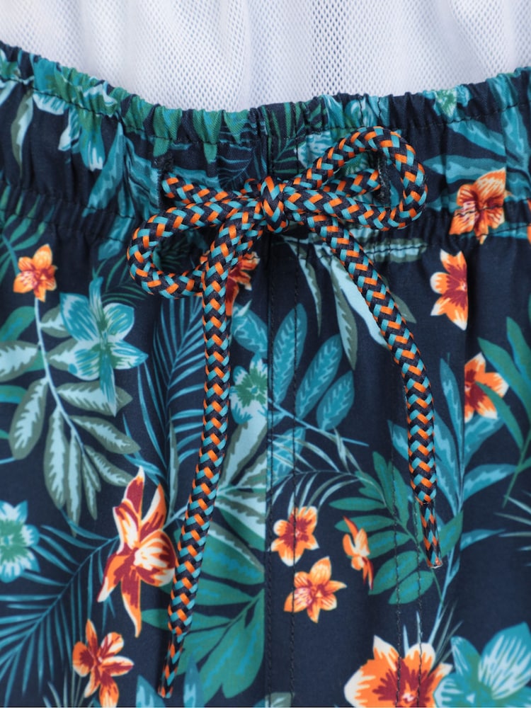 Mountain Warehouse Mid Blue Mens Aruba Printed Quick Drying Swimshorts with UV Max Protection - Image 6 of 6