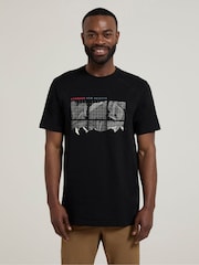 Mountain Warehouse Black Mens 100% Cotton Lightweight T-Shirt - Image 1 of 4