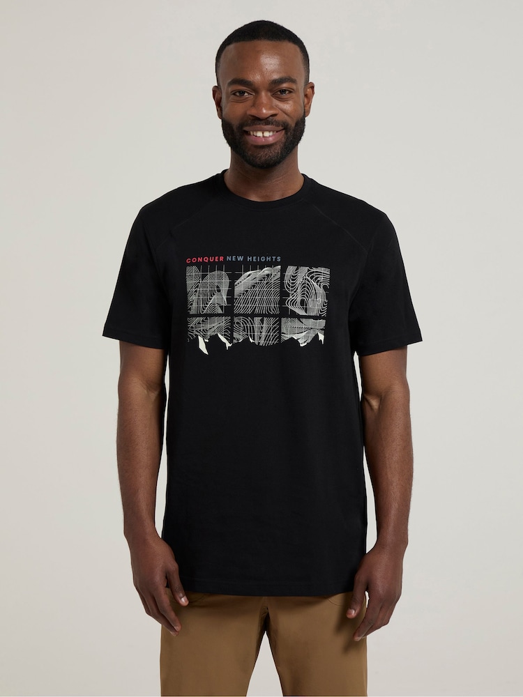 Mountain Warehouse Black Mens 100% Cotton Lightweight T-Shirt - Image 1 of 4