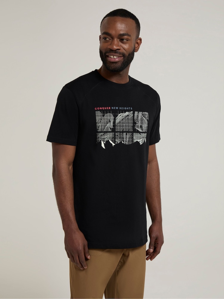 Mountain Warehouse Black Mens 100% Cotton Lightweight T-Shirt - Image 2 of 4